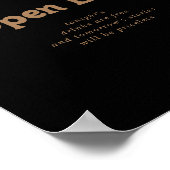 Poster Panneau de bar ouvert de mariage minimal classique (Coin)