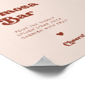 Poster Panneau de bar Peach Pink Momosa rétro élégant (Coin)