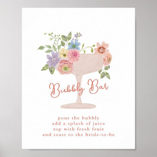 Poster Panneau de bar pétillant pour la Saint-Valentin Lo (Devant)