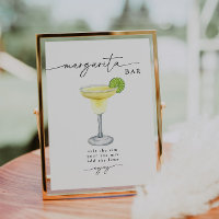 Panneau de bar pour Margarita simple élégant