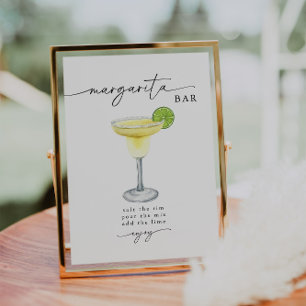 Poster Panneau de bar pour Margarita simple élégant
