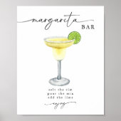Poster Panneau de bar pour Margarita simple élégant (Devant)