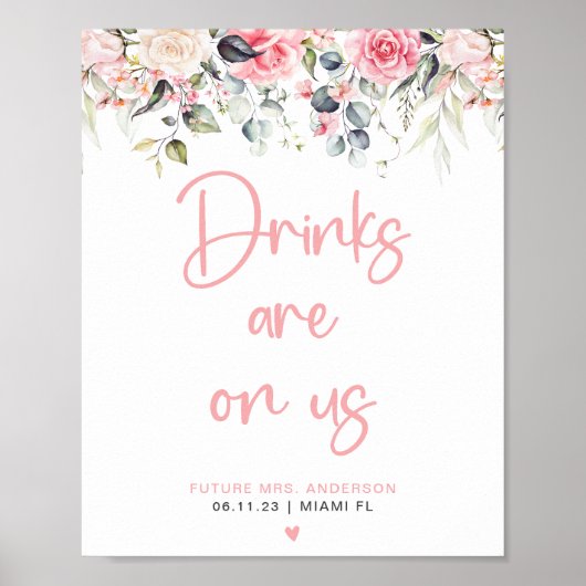 Poster Panneau de bar pour une fête de mariage moderne (Devant)