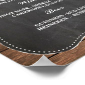 Poster Panneau de bar Réception de mariage rustique craie (Coin)