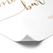 Poster Panneau de bar S'mores calligraphié élégant en or (Coin)