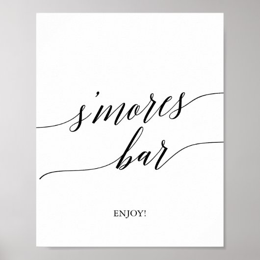Poster Panneau de bar S'mores élégant en calligraphie noi (Devant)