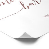 Poster Panneau de bar S'mores en calligraphie rose gold é (Coin)