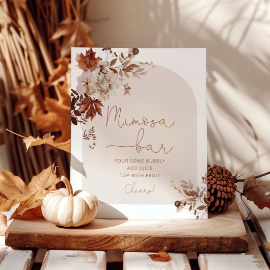 Poster Panneau de barre Boho fall mimosa