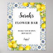 Poster Panneau de barre de fleurs de citron personnalisé  (Devant)