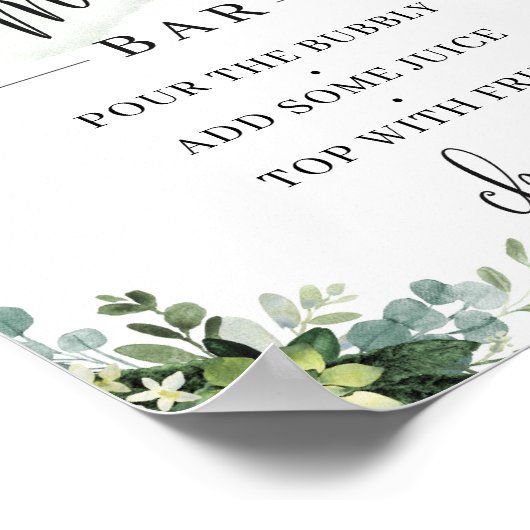 Poster Panneau de barre de fleurs succulentes eucalyptus  (Coin)