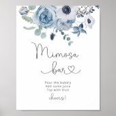 Poster Panneau de barre mimosa bleu poussiéreux (Devant)