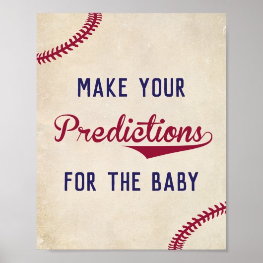 Poster Panneau de baseball sur le thème des prédictions p (Devant)