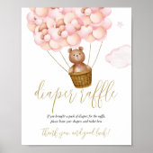 Poster Panneau de bébé fille rose pour tirage au sort de  (Devant)
