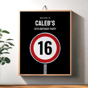 Poster Panneau de bienvenue 16e anniversaire Limite de vi
