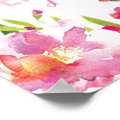 Poster Panneau de bienvenue à la douche florale lumineuse (Coin)