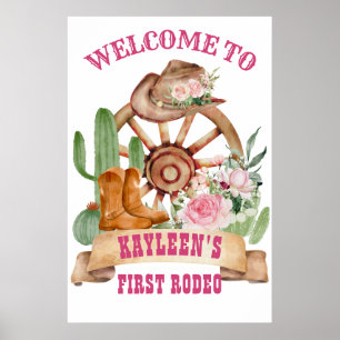 Poster Panneau de bienvenue à la ferme de chevaux de rodé