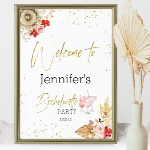 Poster Panneau de bienvenue à la fête de Bachelorette Boh