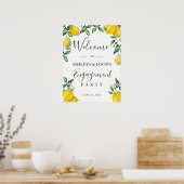 Poster Panneau de bienvenue à la fête de fiançailles aux (Cuisine)