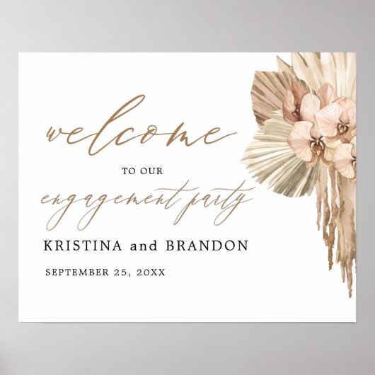 Poster Panneau de bienvenue à la fête de fiançailles d'he (Devant)