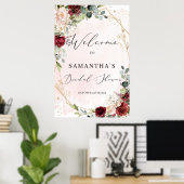 Poster Panneau de bienvenue à la Fête des mariées florale (Bureau à domicile)