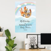 Poster Panneau de bienvenue à l'arche de Noé (Bureau à domicile)