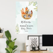 Poster Panneau de bienvenue à l'arche de Noé (Bureau à domicile)