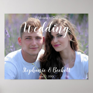 Poster Panneau de bienvenue à notre mariage avec photo