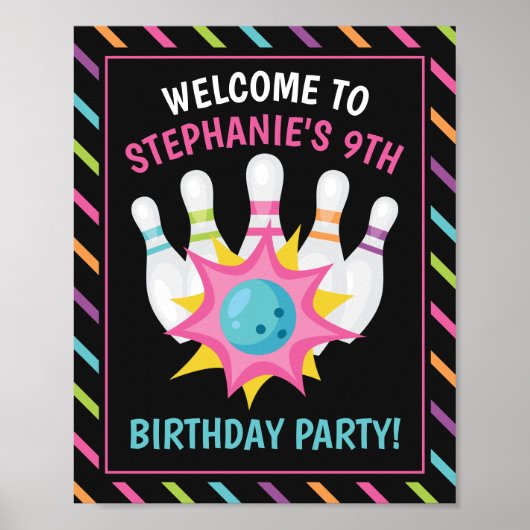 Poster Panneau de bienvenue à une fête d'anniversaire de (Devant)