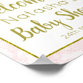 Poster Panneau de bienvenue à une fête Editable Rose Cygn (Coin)