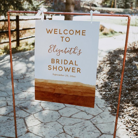 Poster Panneau de bienvenue abstrait désert aquarelle ter