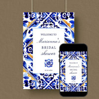 Panneau de bienvenue Amalfi Vietri en tuile bleue