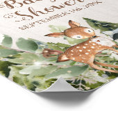 Poster Panneau de bienvenue Animaux de forêt Fleurs blanc (Coin)