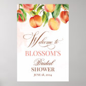 Poster Panneau de bienvenue aquarelle pêche (Devant)