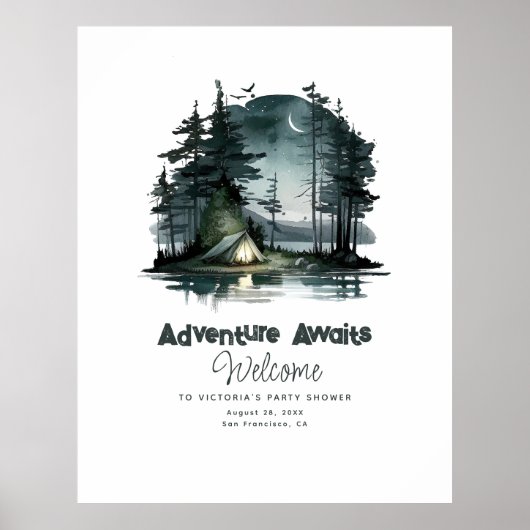 Poster Panneau de bienvenue au camping Adventure Awaits N (Devant)
