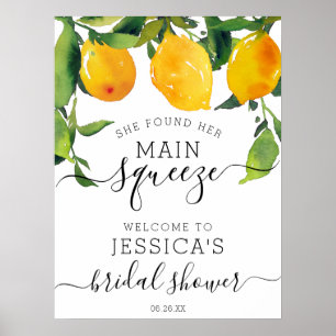 Poster Panneau de bienvenue au citron agrume pour mariage