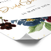 Poster panneau de bienvenue au mariage avec cadre floral (Coin)