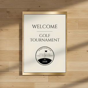 Poster Panneau de bienvenue au nom du tournoi de golf Gol