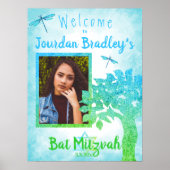 Poster Panneau de bienvenue au parti Turquoise & Vert (Devant)