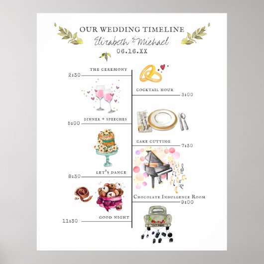 Poster Panneau de bienvenue au programme du mariage (Devant)