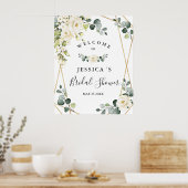 Poster Panneau de bienvenue au thème Rose élégante Eucaly (Cuisine)