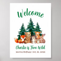 Panneau de bienvenue aux animaux de la forêt pour 