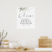 Poster Panneau de bienvenue aux feuilles de verdure et d' (Cuisine)