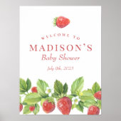 Poster Panneau de bienvenue aux fraises rouges sucrées (Devant)