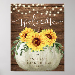 Poster Panneau de bienvenue aux tournesols de citrouille 