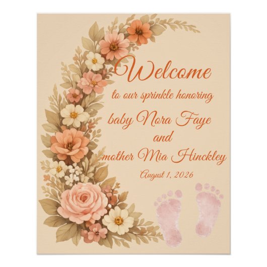 Poster Panneau de Bienvenue Baby Shower (Devant)