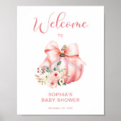 Poster Panneau de bienvenue Baby Shower avec jolis petits (Devant)