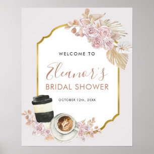 Poster Panneau de bienvenue Baby Shower Boho Love is Brew