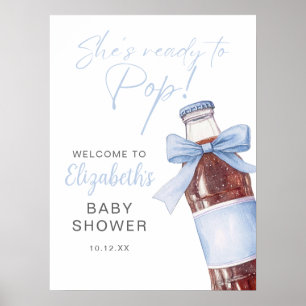 Poster Panneau de bienvenue Baby Shower Bouteille de Soda
