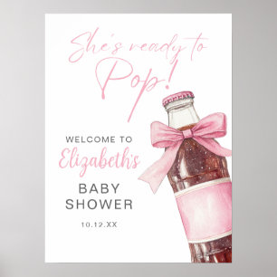 Poster Panneau de bienvenue Baby Shower Bouteille de soda