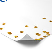 Poster Panneau de bienvenue Baby shower citrouille bleu (Coin)